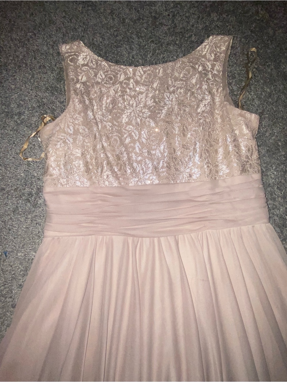 JH Collectibles Dusty Pink Lace Bodice Chiffon Skirt Dress - Picture 3 of 5